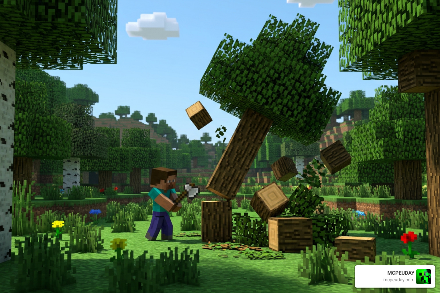 Minecraft tree physics