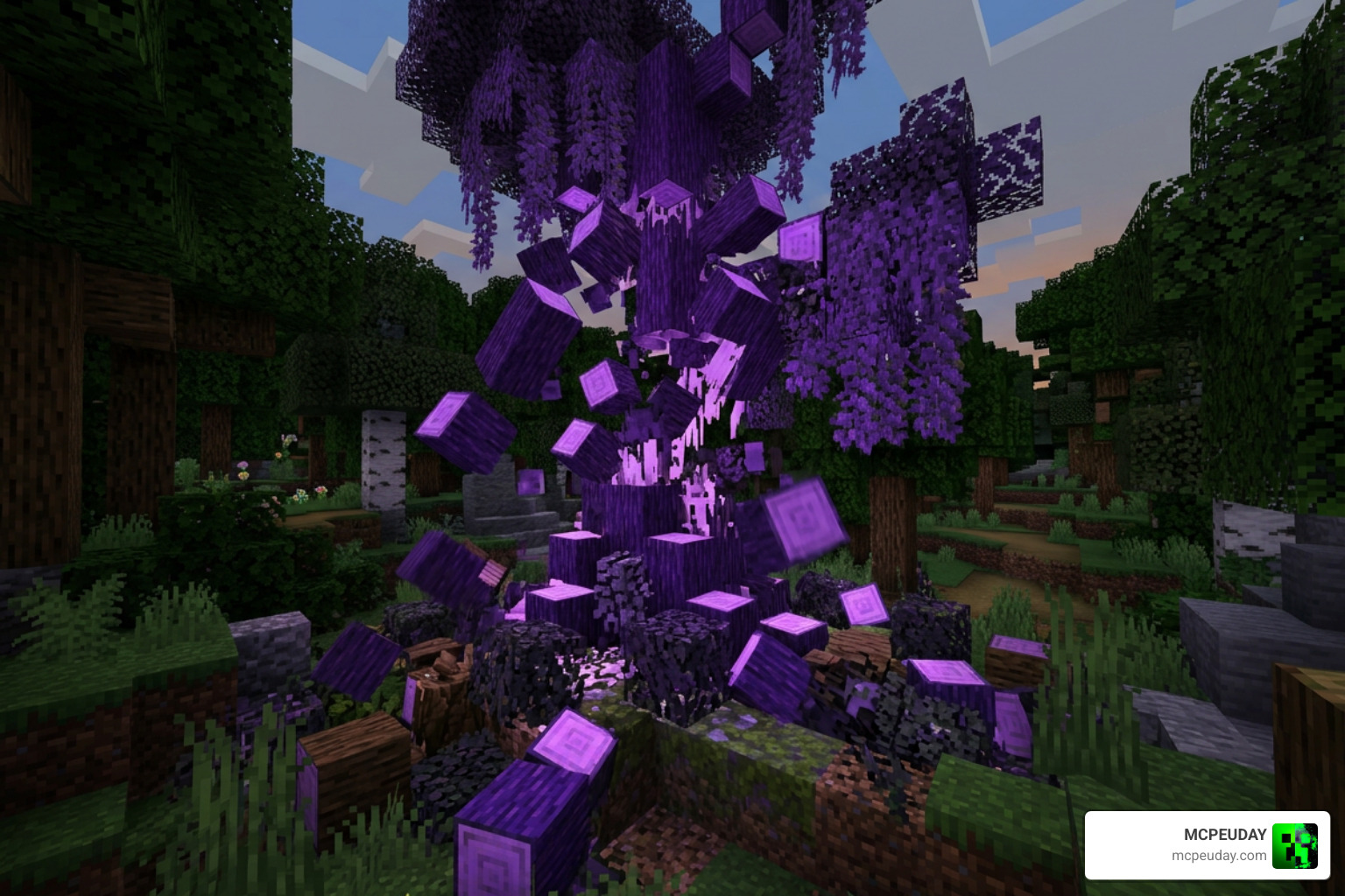 Custom modded tree undergoing realistic collapse