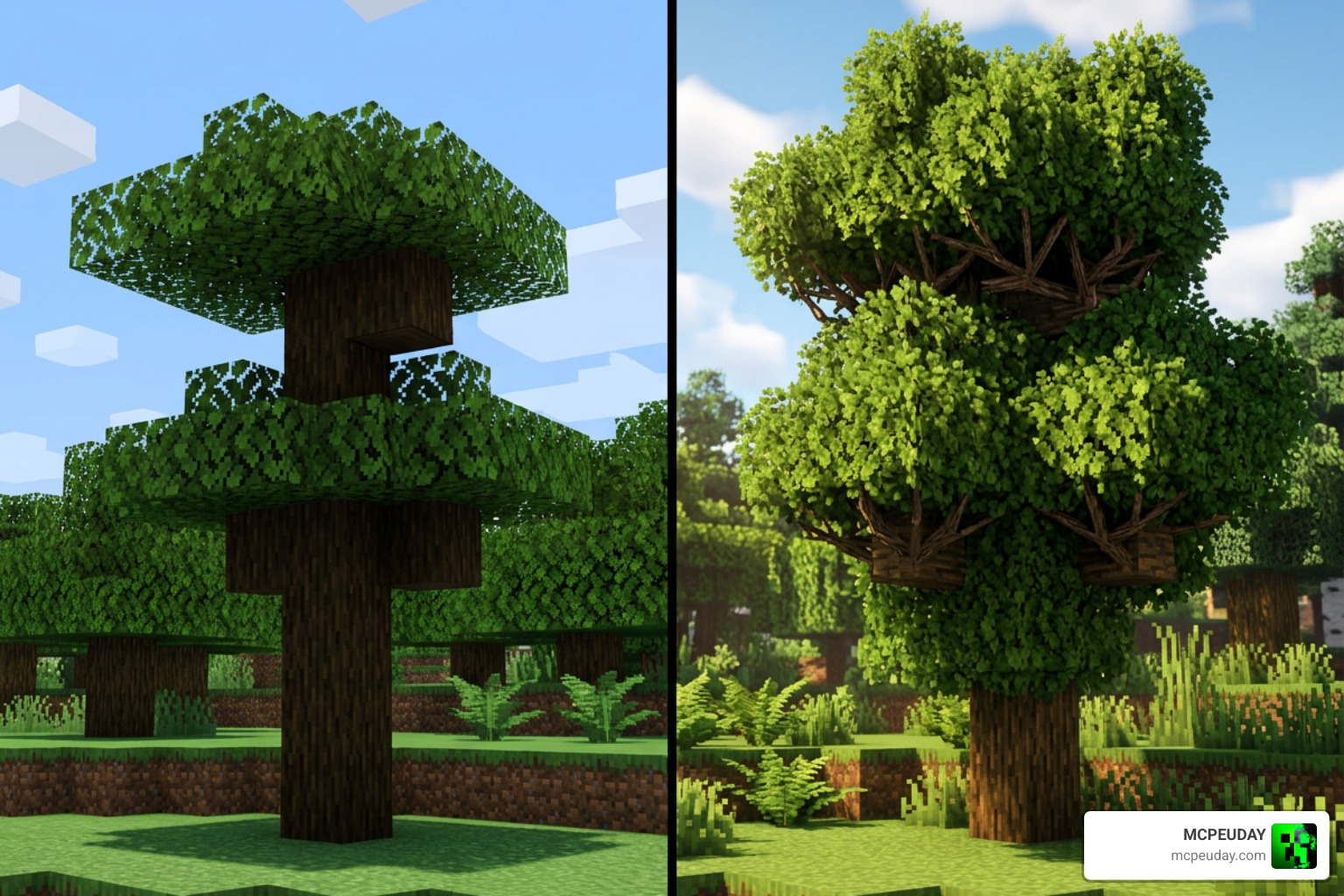 Better Bushy Leaves Addon for Minecraft PE Bedrock Better Bushy Leaves Addon for Minecraft PE Bedrock