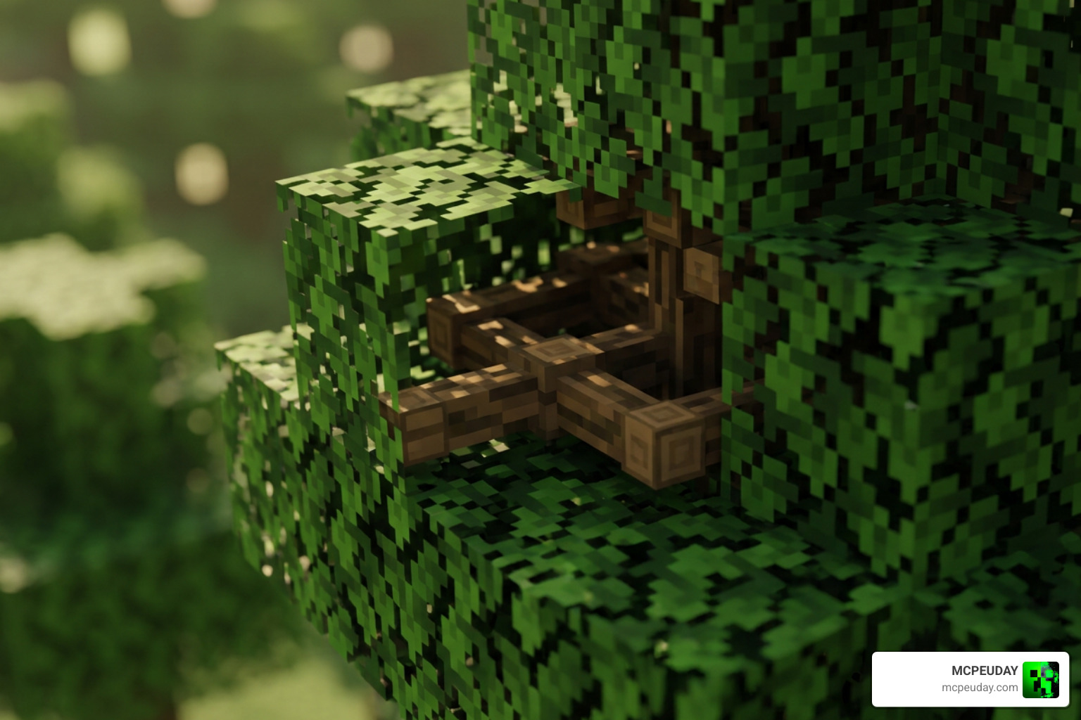 Detailed internal branch textures rendered inside leaf blocks Detailed internal branch textures rendered inside leaf blocks