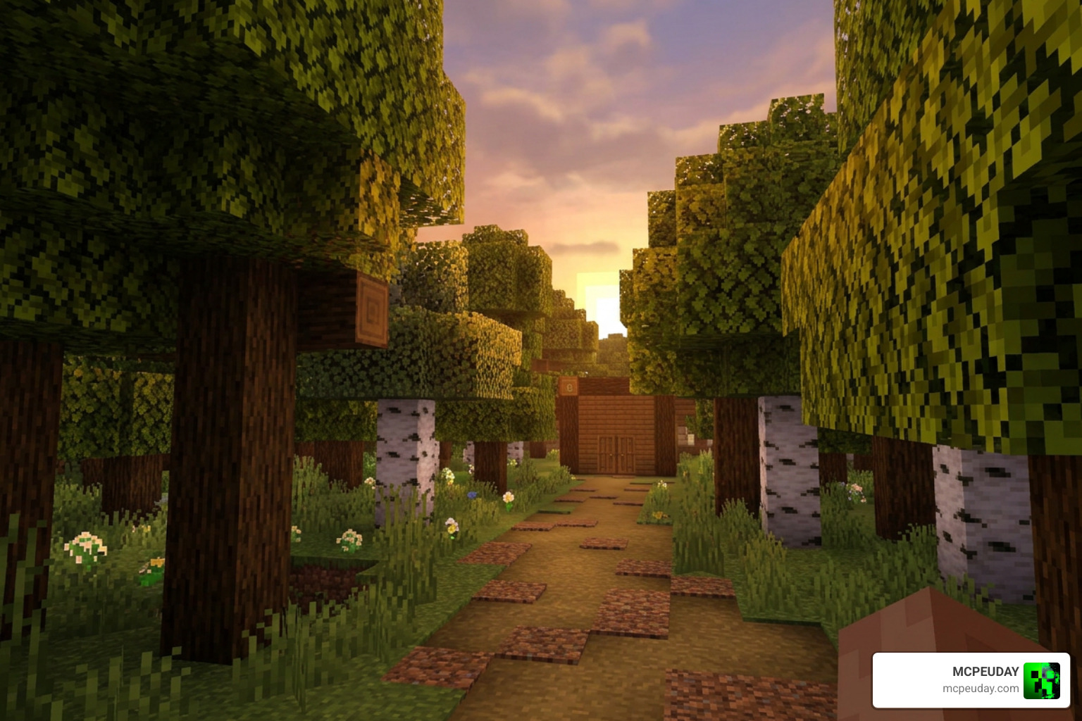 Minecraft forest displaying rich 3D bushy leaves in Bedrock Edition Minecraft forest displaying rich 3D bushy leaves in Bedrock Edition