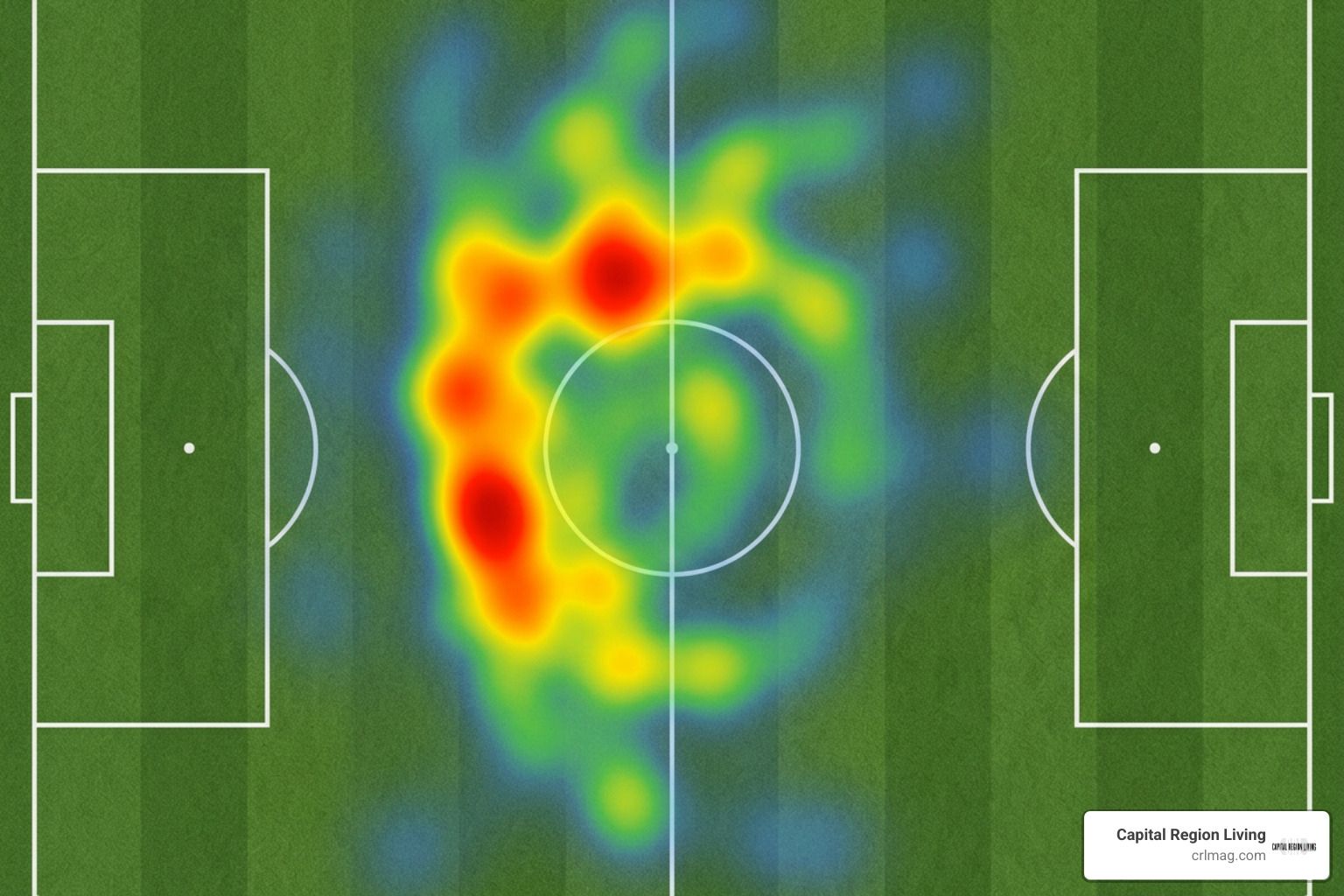 Tactical positioning heat map of Gilberto Mora as an attacking midfielder
