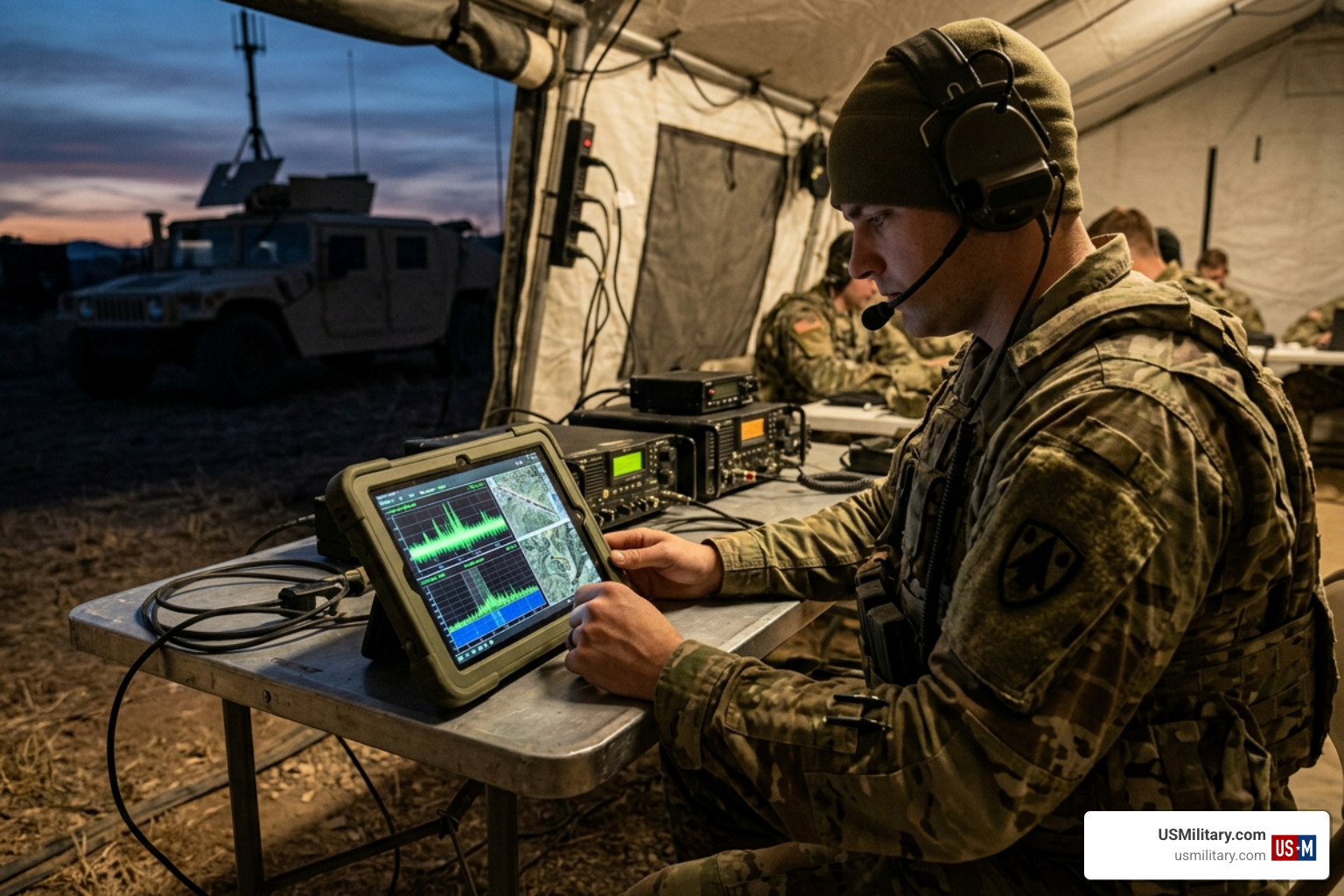 Electronic warfare specialist operating modern digital systems Electronic warfare specialist operating modern digital systems