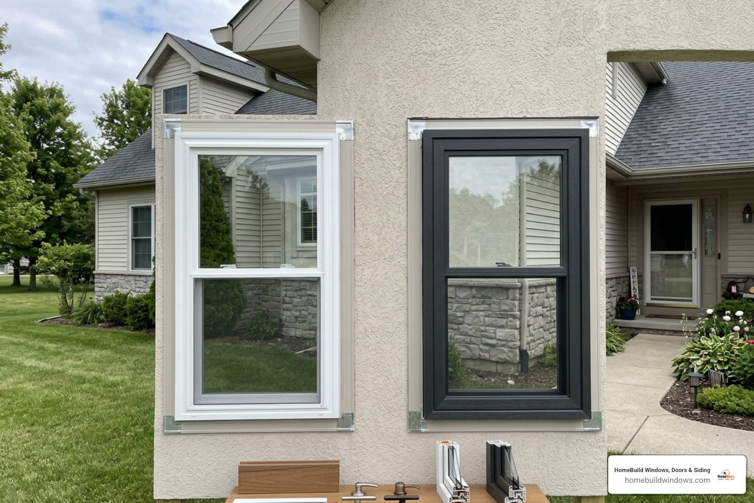 Selection of window frame materials including composite and vinyl