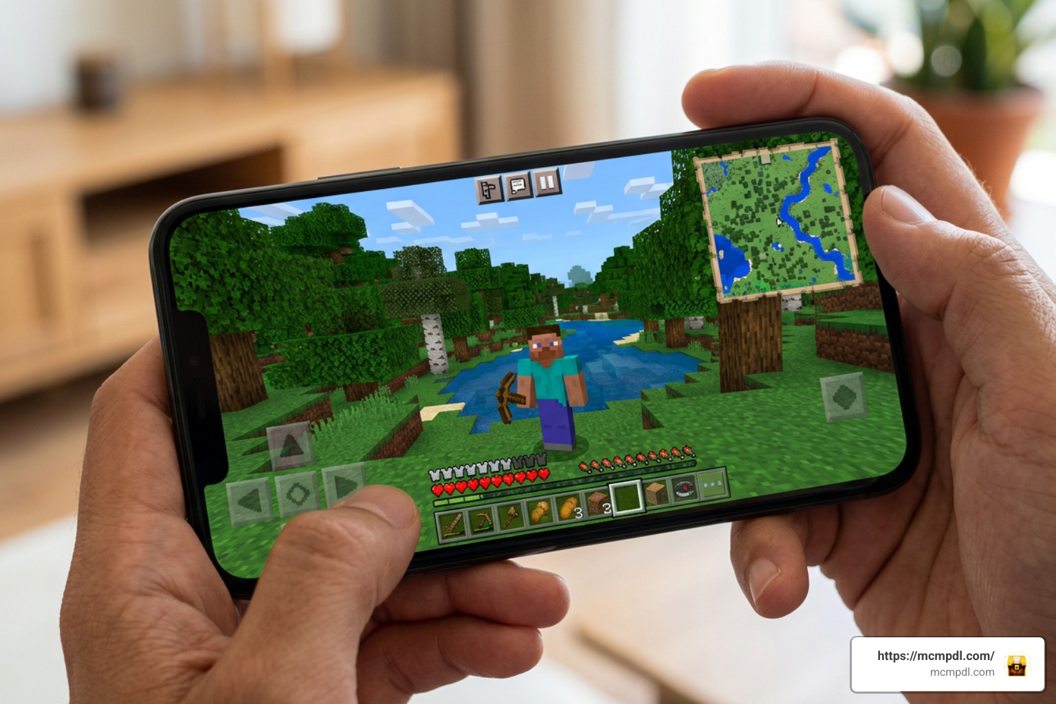 Minecraft Bedrock minimap HUD