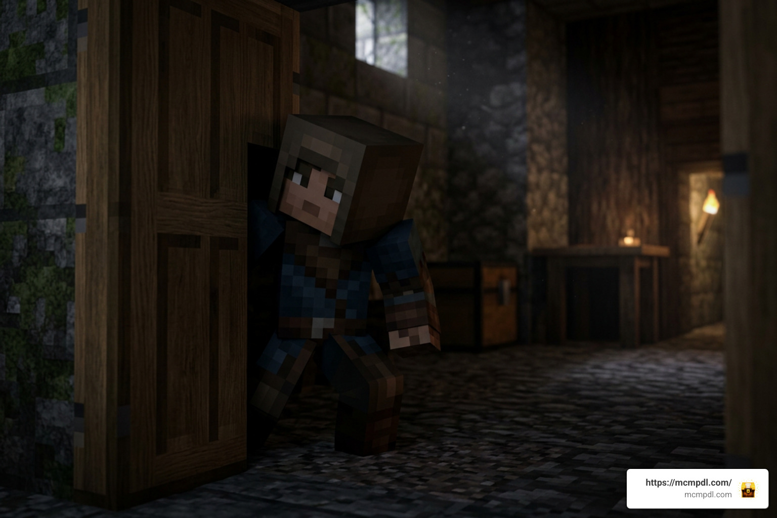 Player sneaking in Bedrock edition map