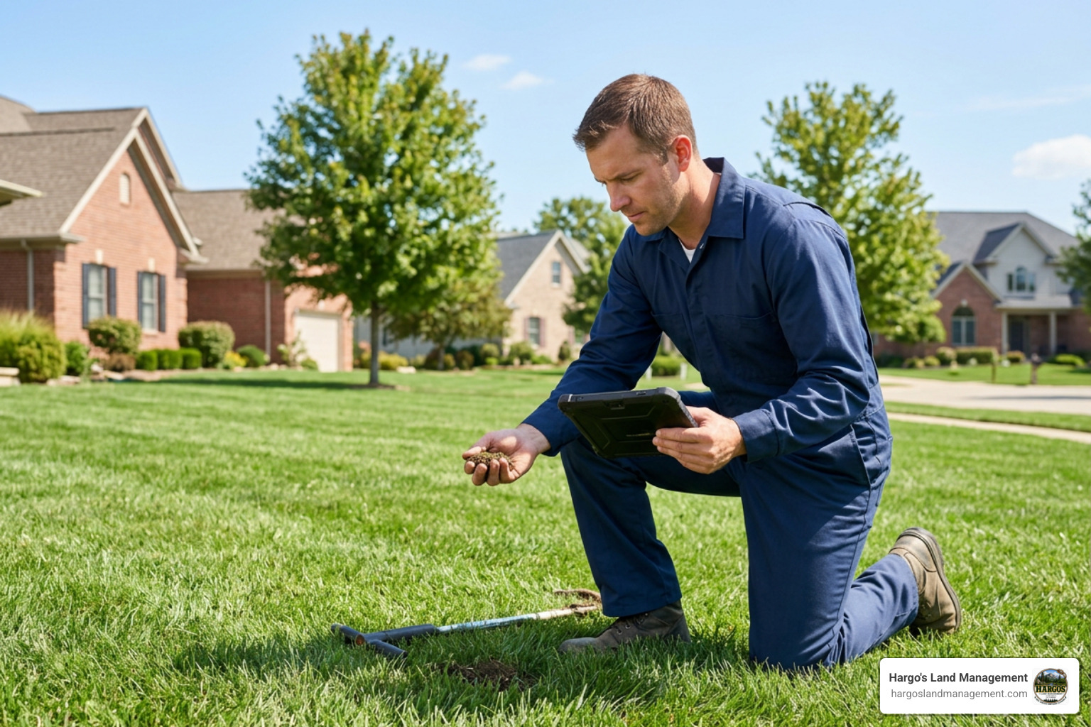 local technician analyzing lawn turf health local technician analyzing lawn turf health