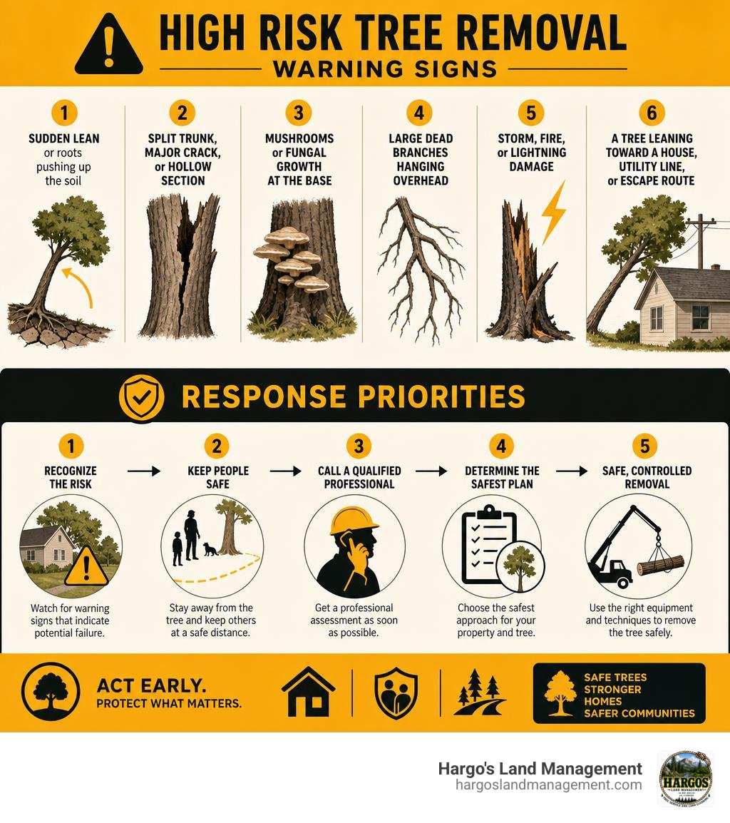 high risk tree removal warning signs and response priorities infographic high risk tree removal warning signs and response priorities infographic