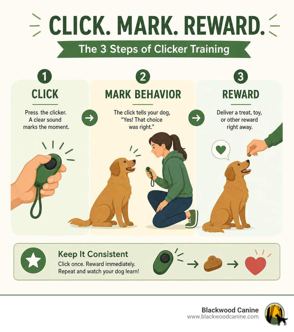 Infographic showing click, mark behavior, and reward steps infographic Infographic showing click, mark behavior, and reward steps infographic