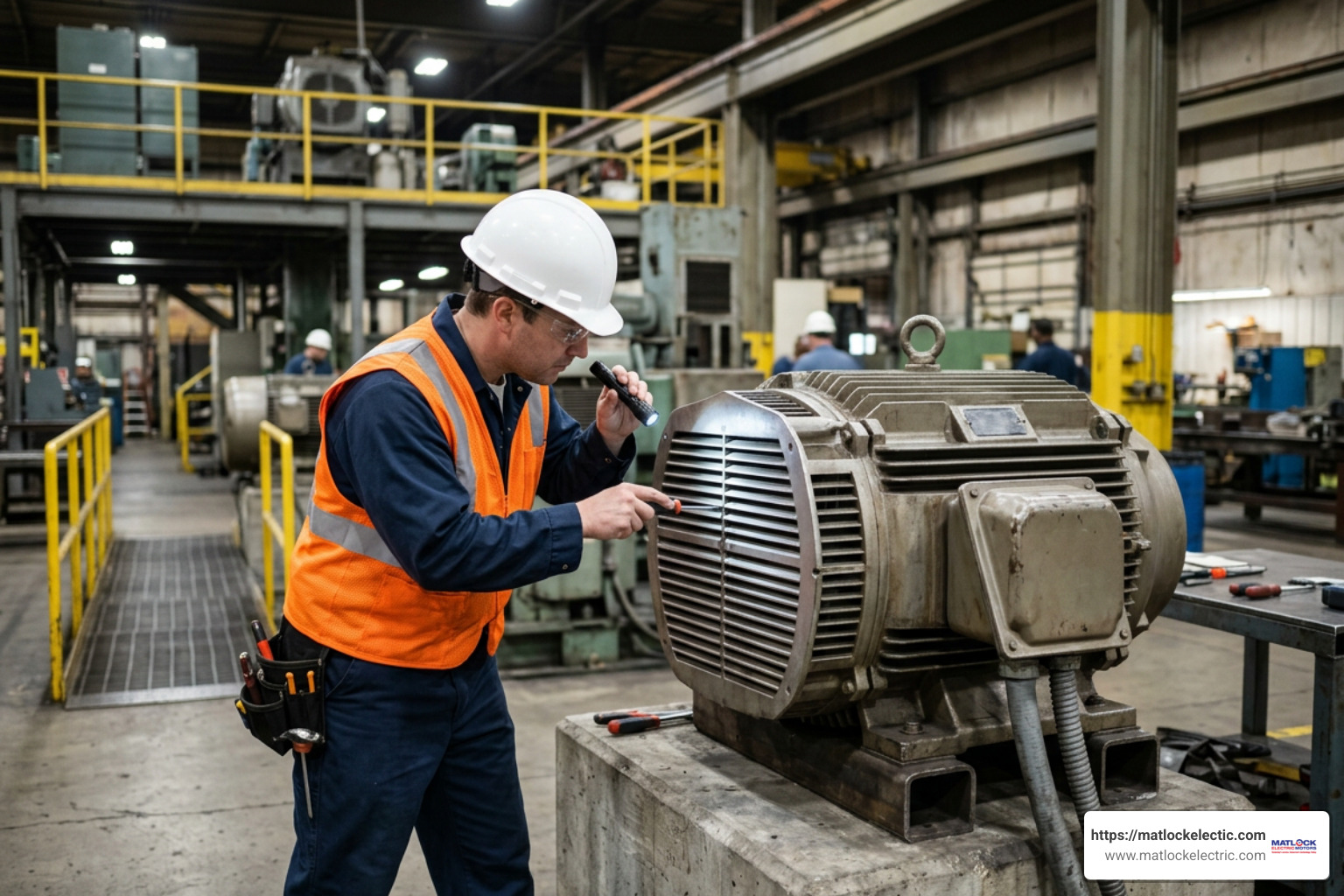 technician inspecting motor airflow louvers technician inspecting motor airflow louvers