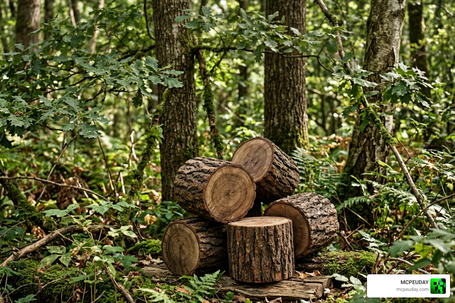 Customized round wood blocks in game