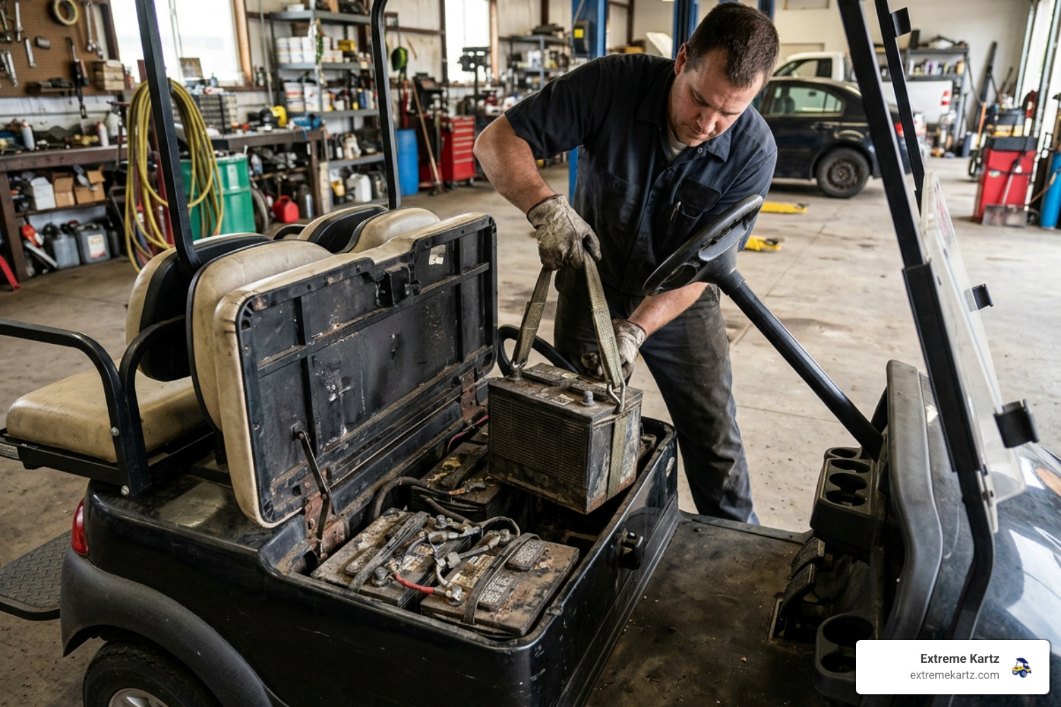 removing old batteries from battery tray