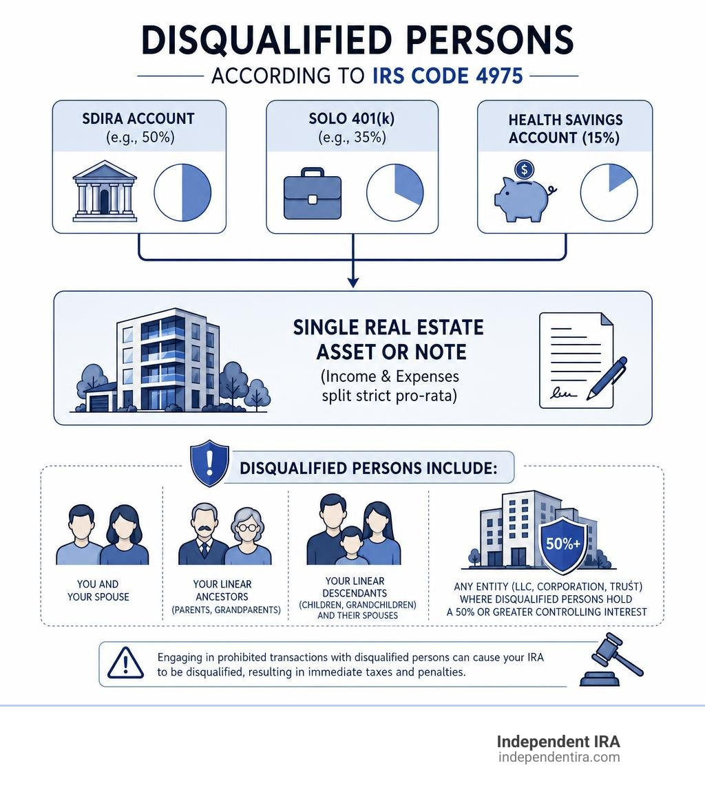 Disqualified persons infographic according to IRS Code 4975 infographic Disqualified persons infographic according to IRS Code 4975 infographic