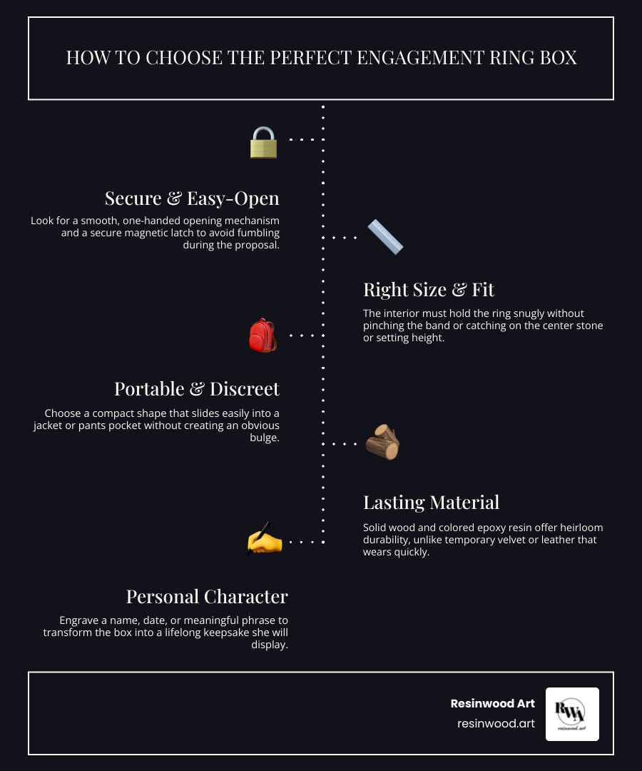 engagement ring box selection guide infographic