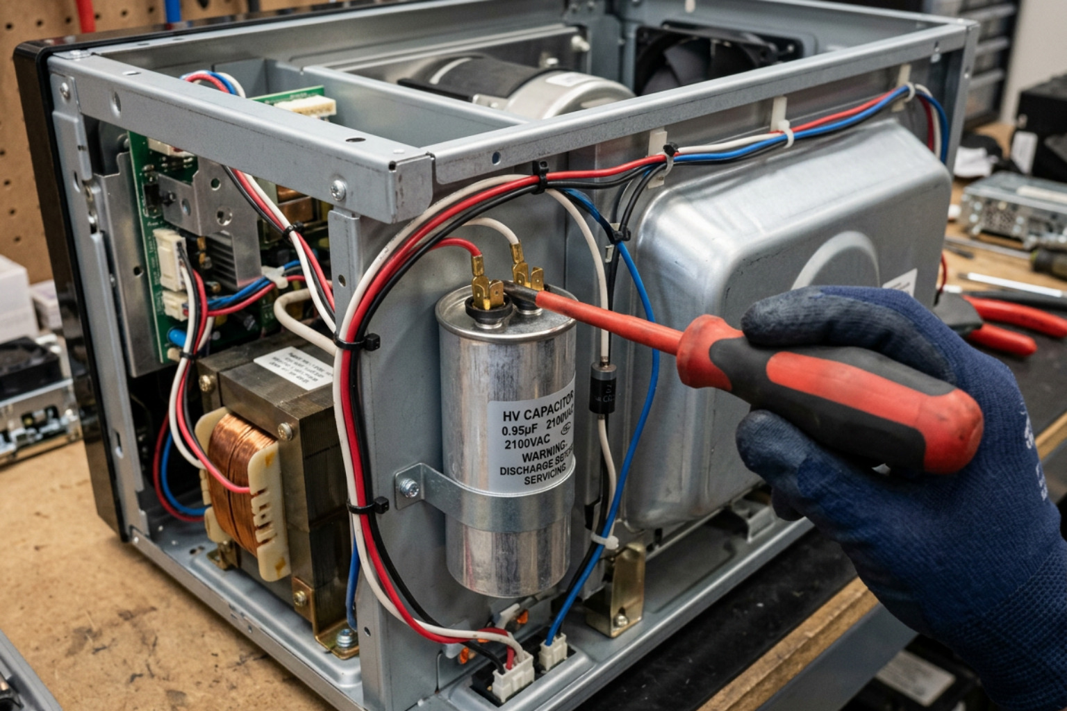 high voltage capacitor discharge setup