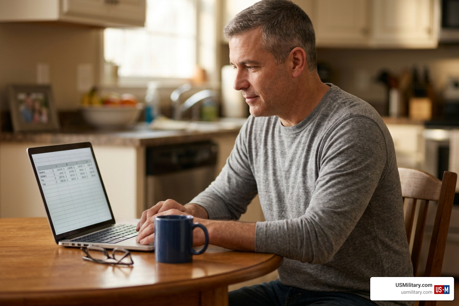 American veteran reviewing projected VA disability compensation pay charts American veteran reviewing projected VA disability compensation pay charts