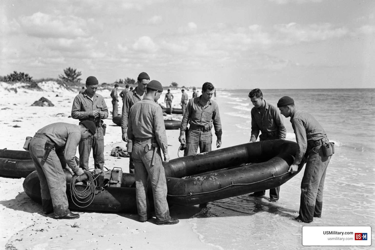 World War II naval demolition trainees World War II naval demolition trainees