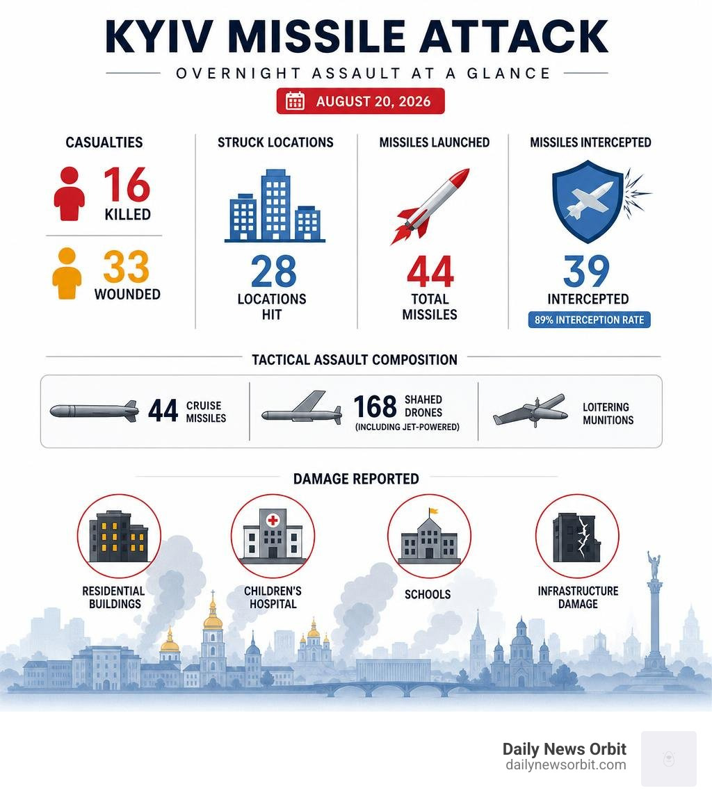 Kyiv missile attack statistics infographic Kyiv missile attack statistics infographic