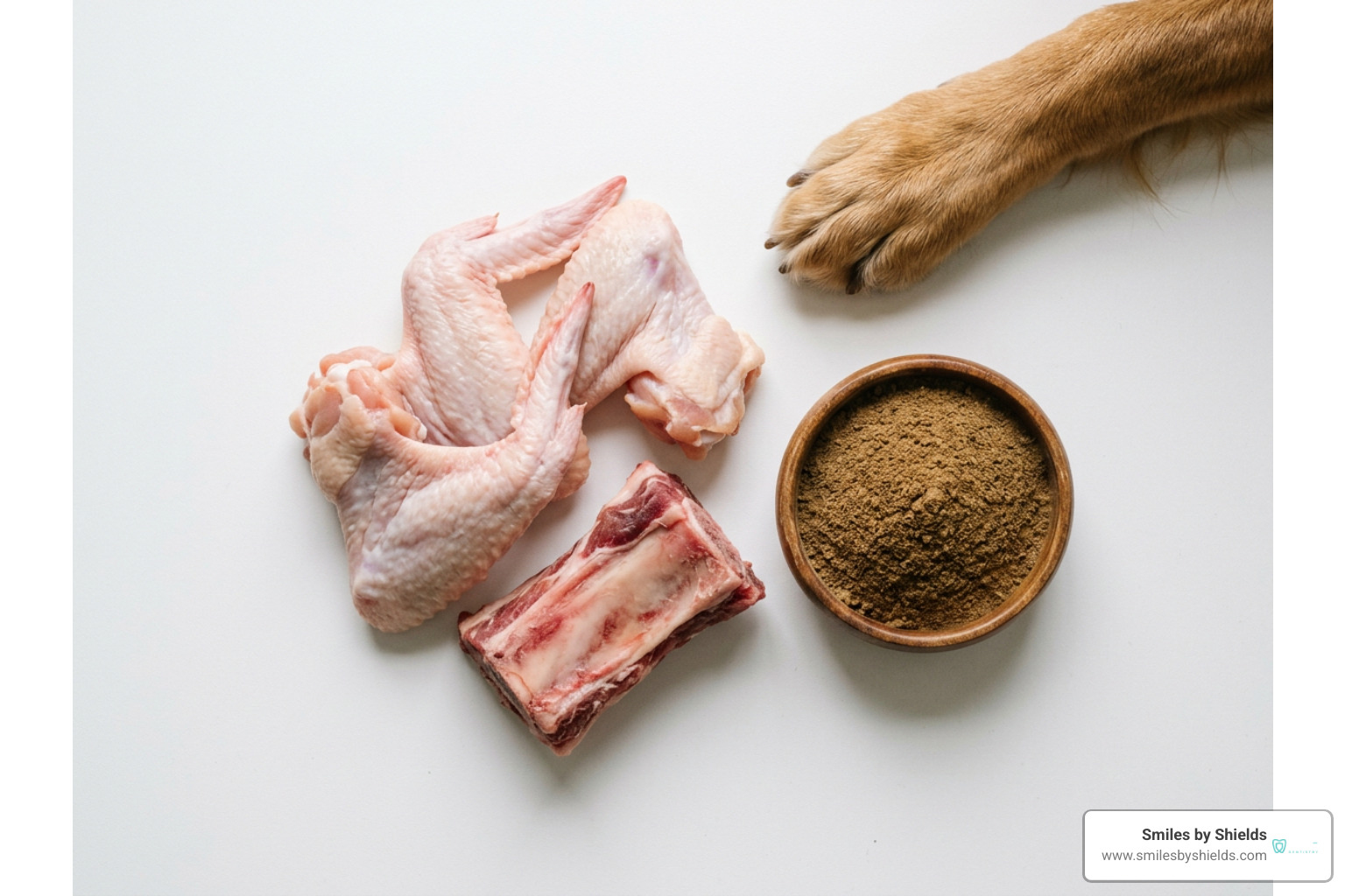 raw bones and natural brown kelp dental powder supplement