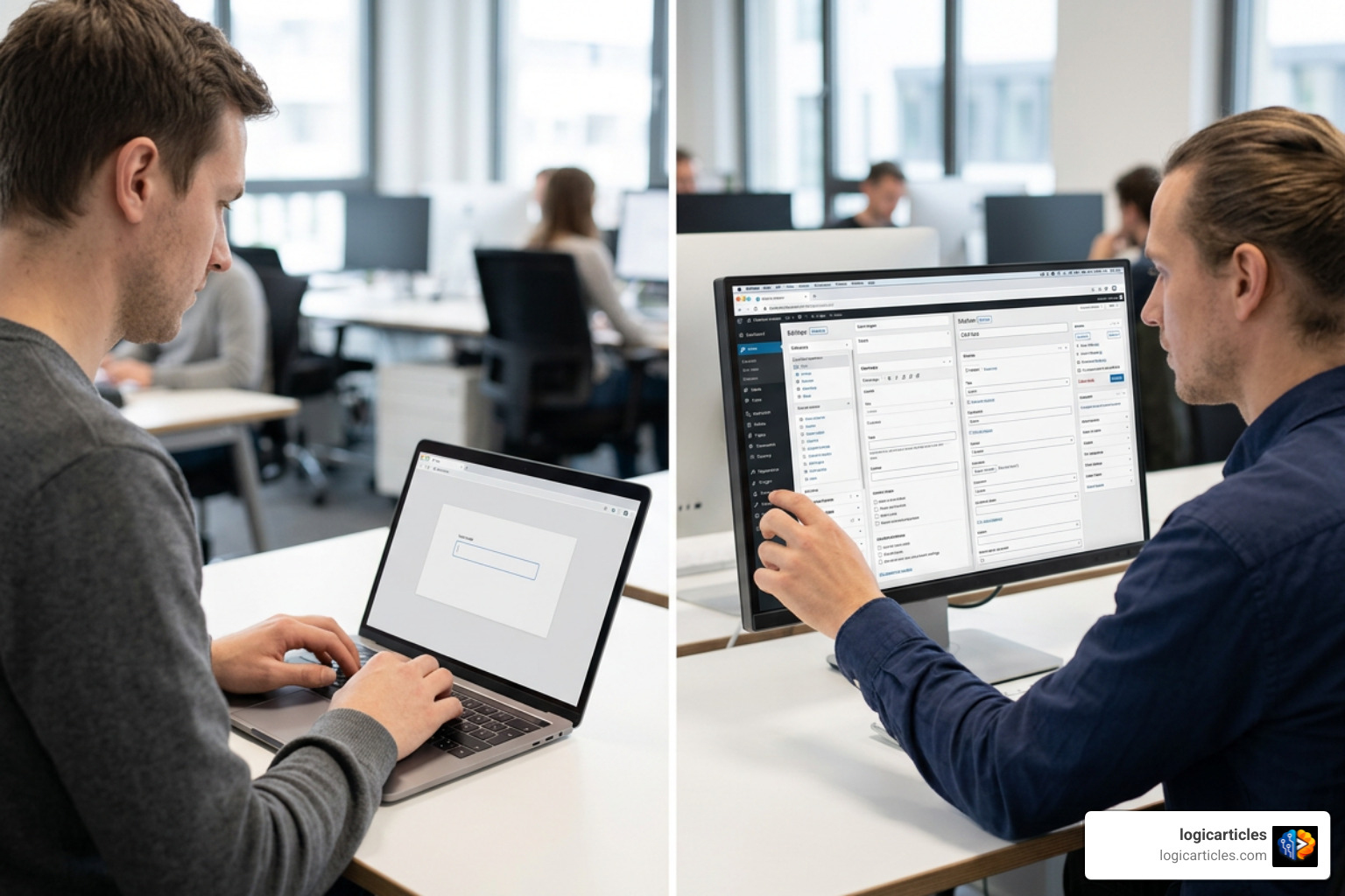 Prompt-driven site builder interface versus traditional CMS editor Prompt-driven site builder interface versus traditional CMS editor