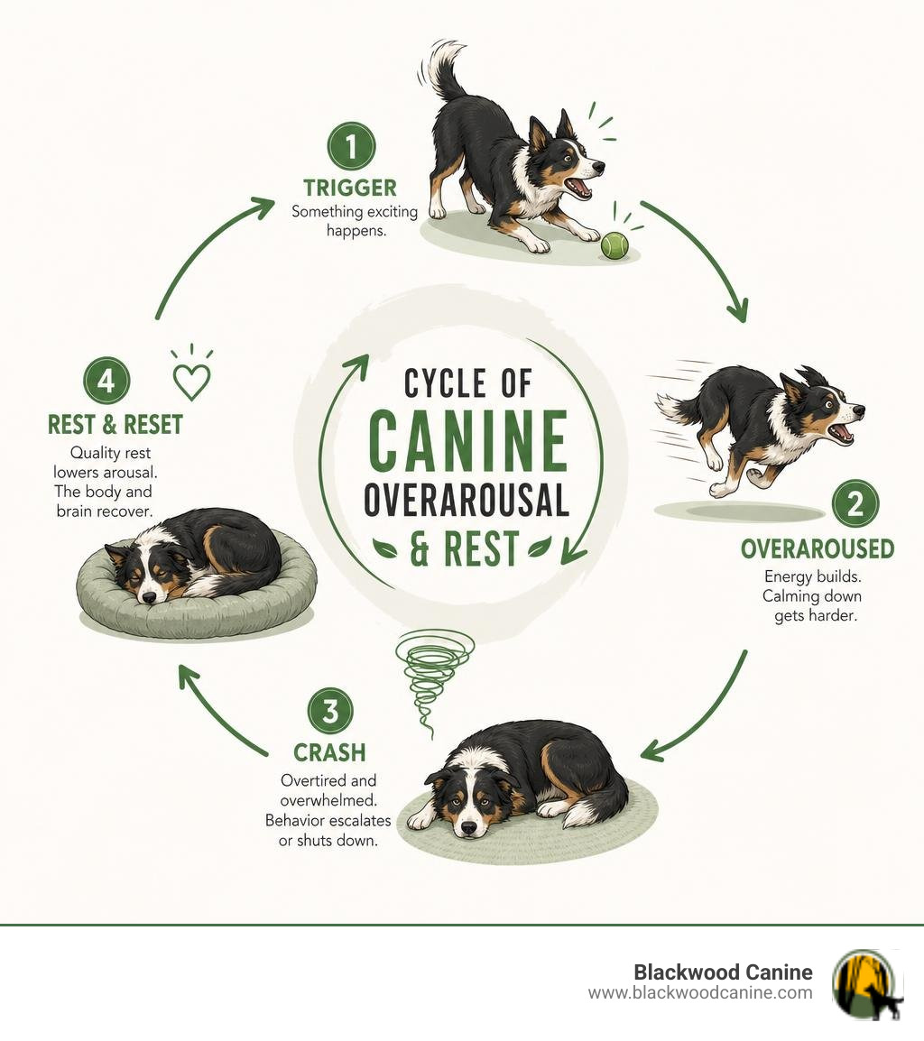 cycle of canine overarousal and rest infographic cycle of canine overarousal and rest infographic
