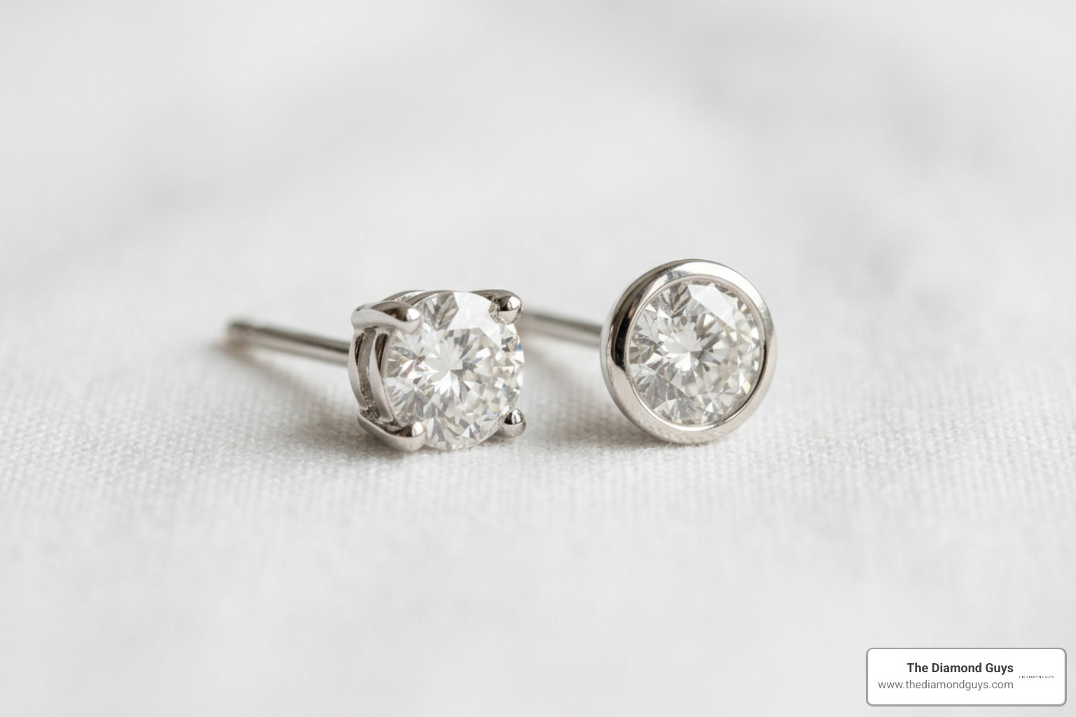 Prong versus bezel settings for small diamond studs