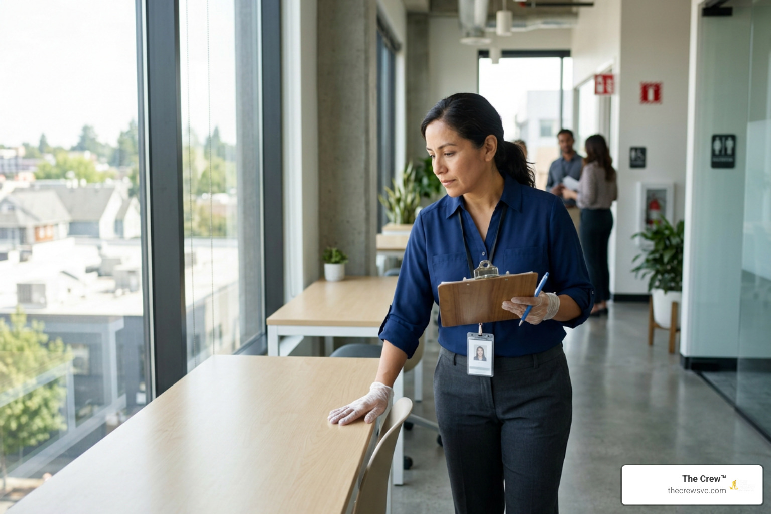 Quality assurance inspection in an office building Quality assurance inspection in an office building