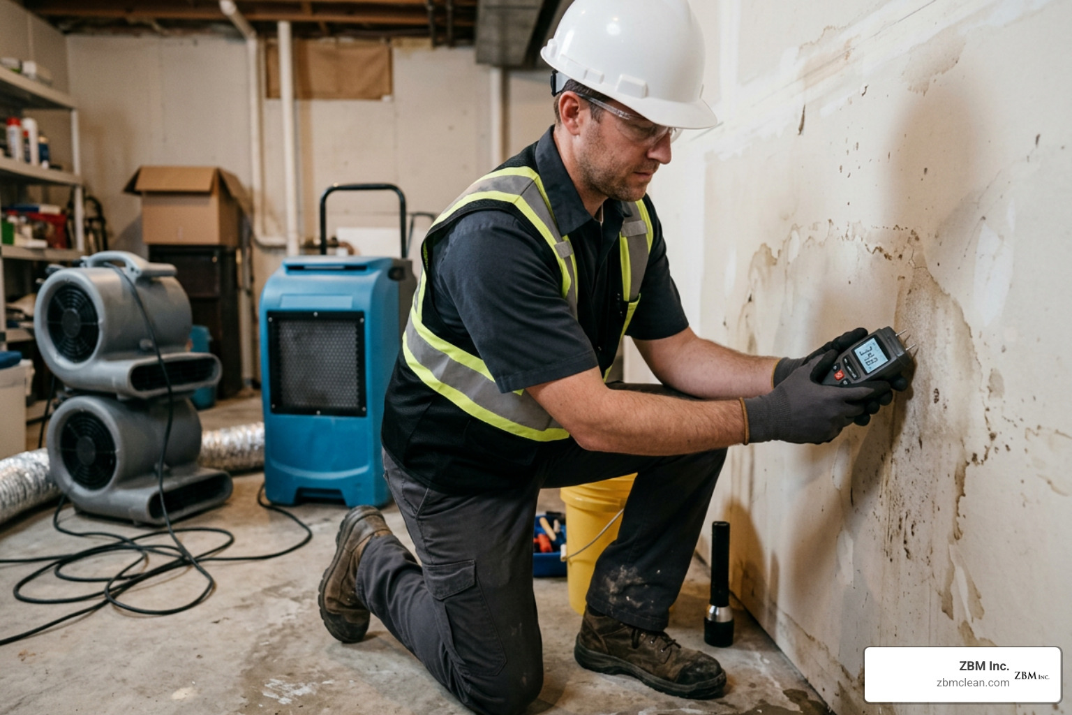 contractor verifying moisture levels