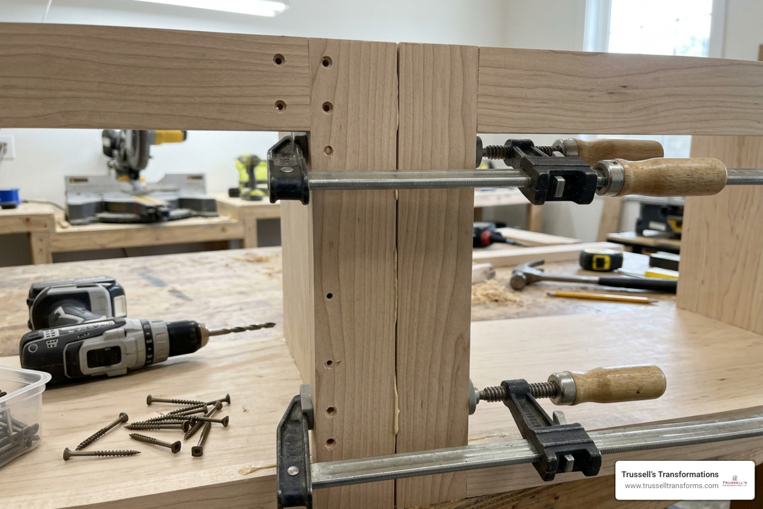 Face Frames Clamped Flush And Secured With Pilot Drilled Wood Screws Face Frames Clamped Flush And Secured With Pilot Drilled Wood Screws