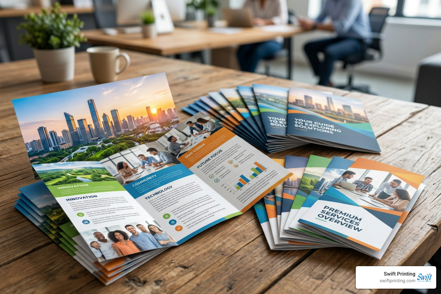 premium full-color folded marketing brochures