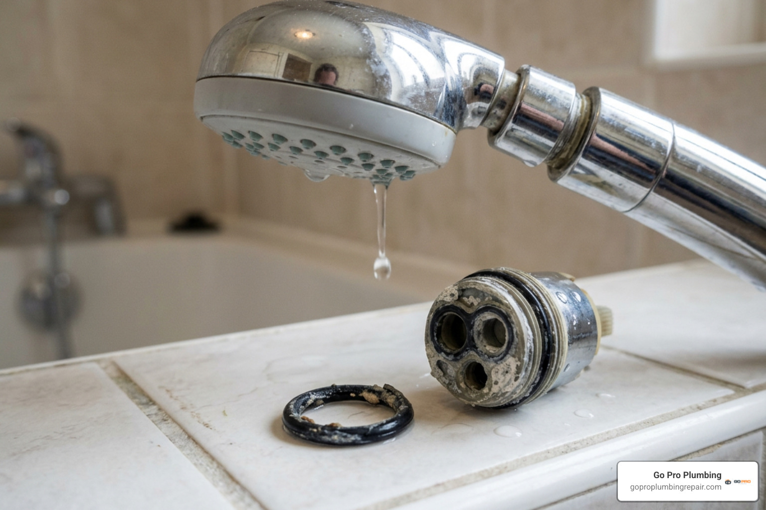 dripping shower head and worn internal O-rings dripping shower head and worn internal O-rings