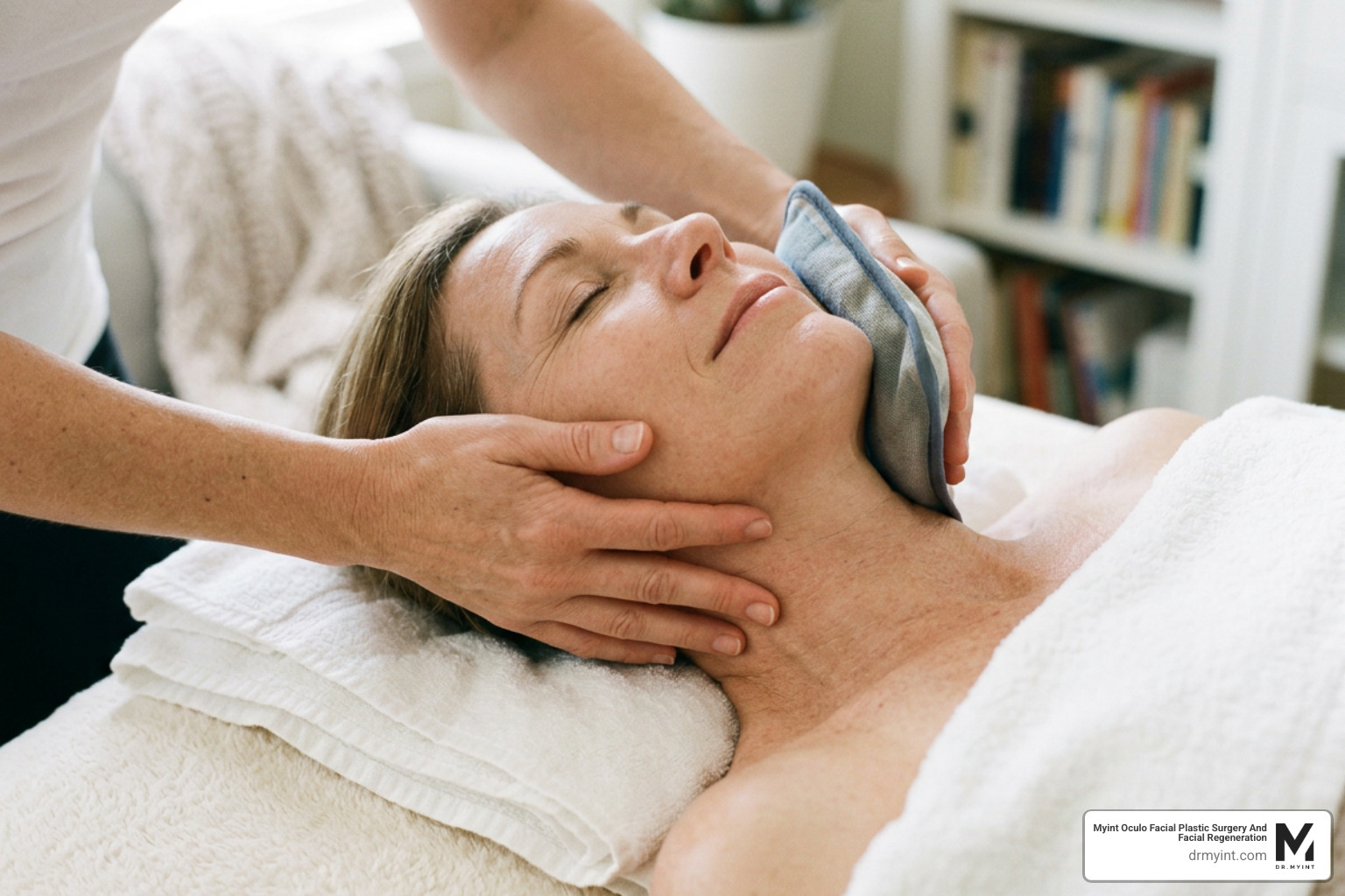 proper head elevation and compress use after facelift