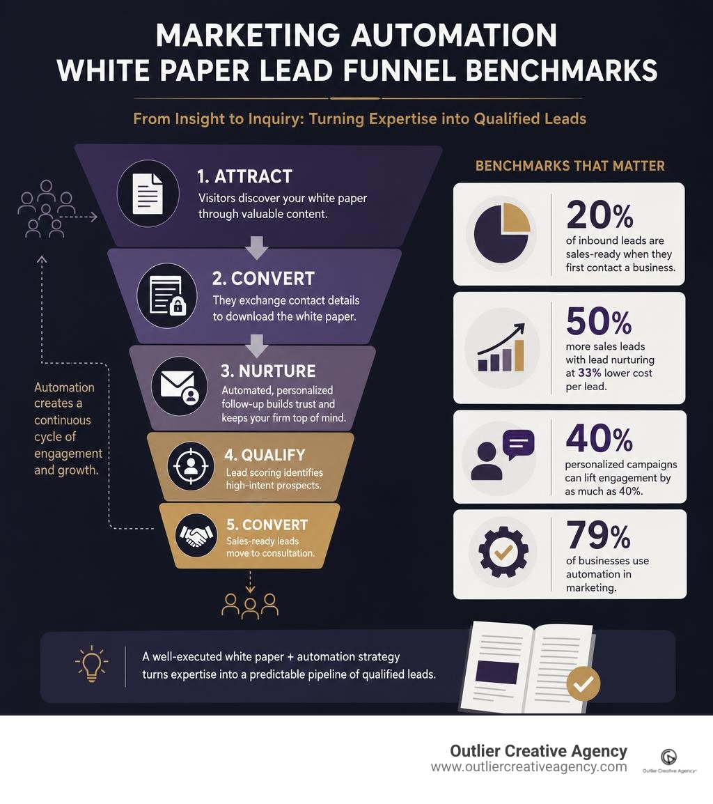 Marketing automation white paper lead funnel benchmarks infographic