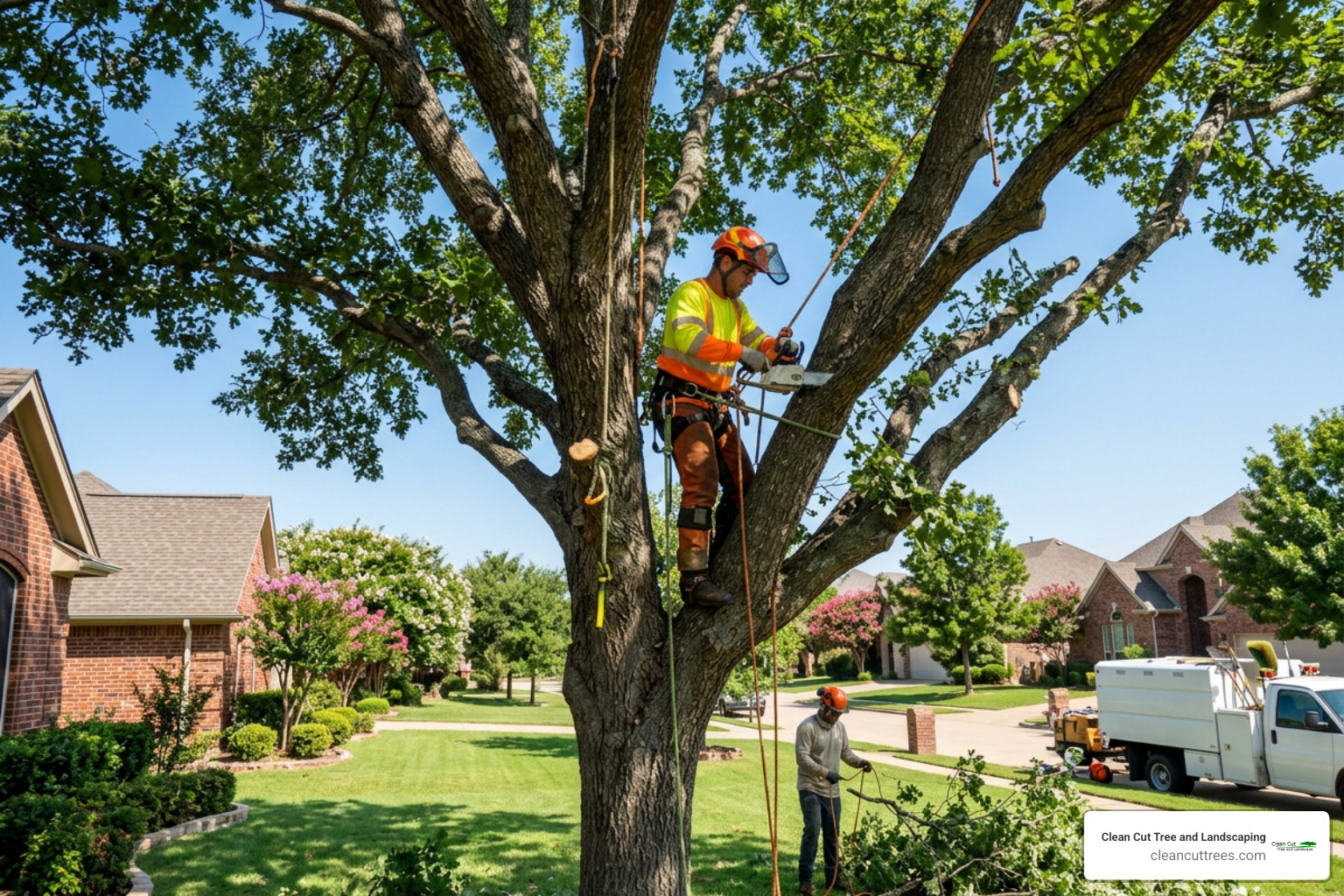 mature oak tree undergoing structural crown thinning