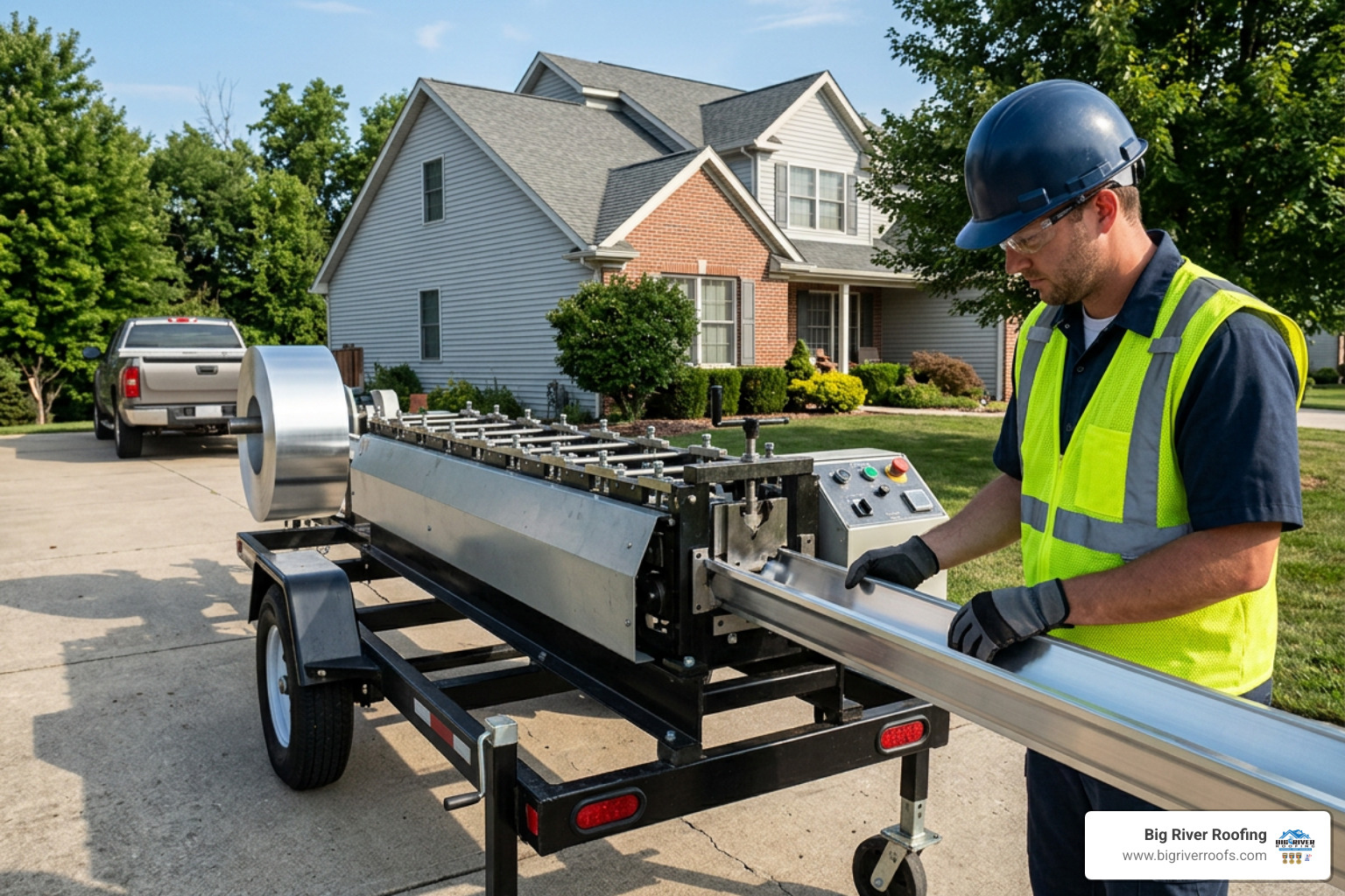 portable roll-forming machine extruding seamless aluminum gutters on-site portable roll-forming machine extruding seamless aluminum gutters on-site