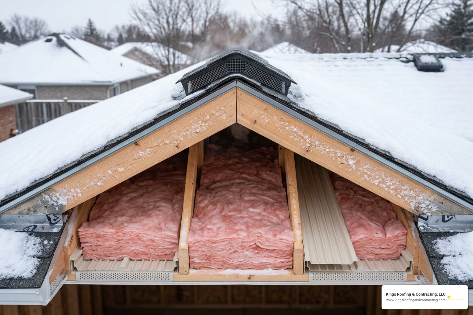 Attic ice dam protection and ridge ventilation installation Attic ice dam protection and ridge ventilation installation