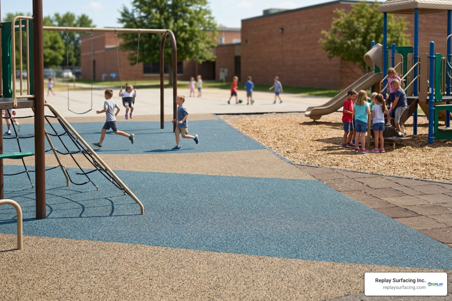 Commercial playground surfacing options for schools and daycares