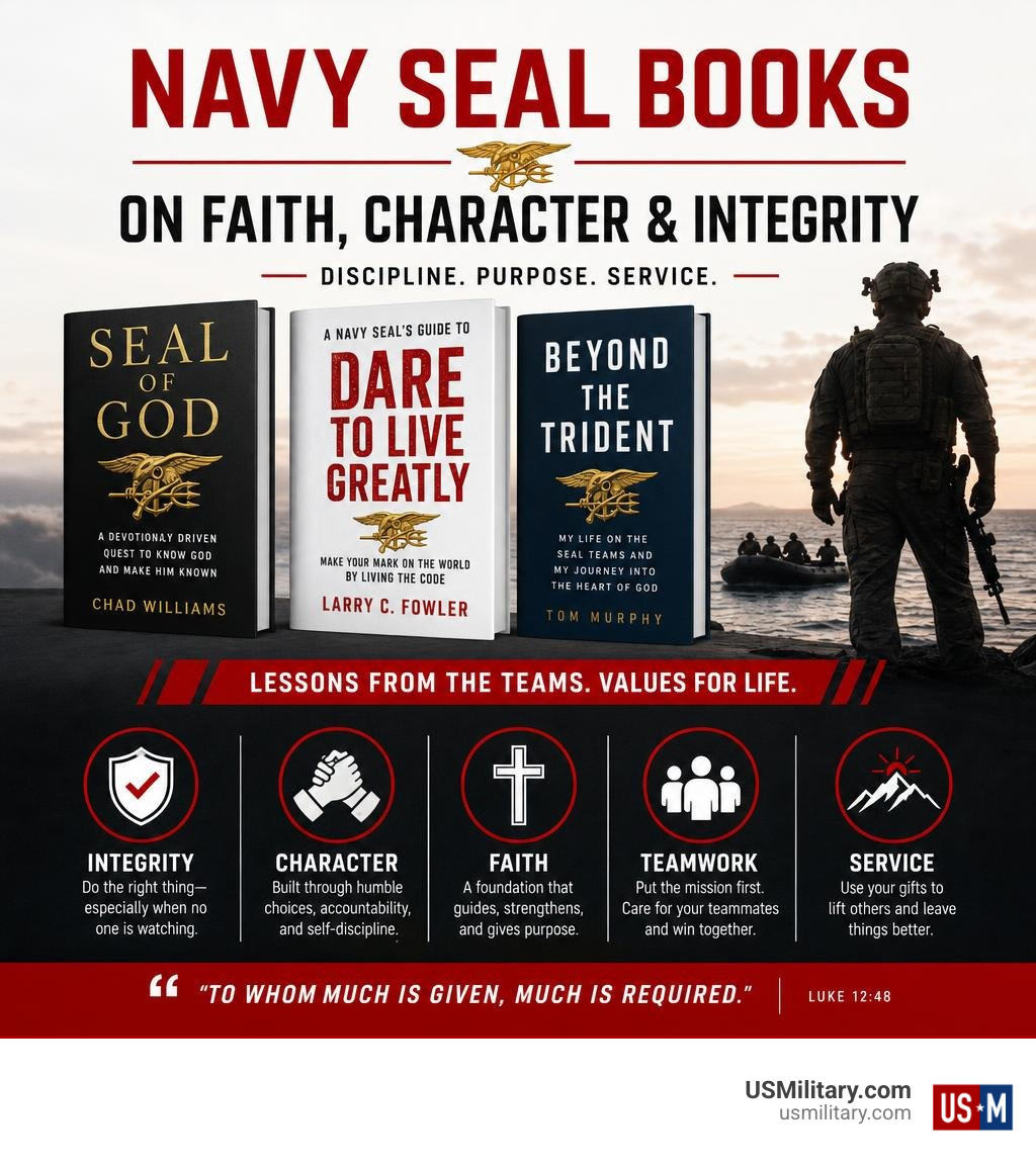 Navy SEAL books on faith character and integrity infographic Navy SEAL books on faith character and integrity infographic
