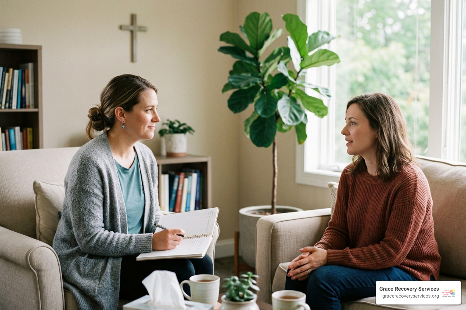 counselor conducting a compassionate one on one therapy session counselor conducting a compassionate one on one therapy session