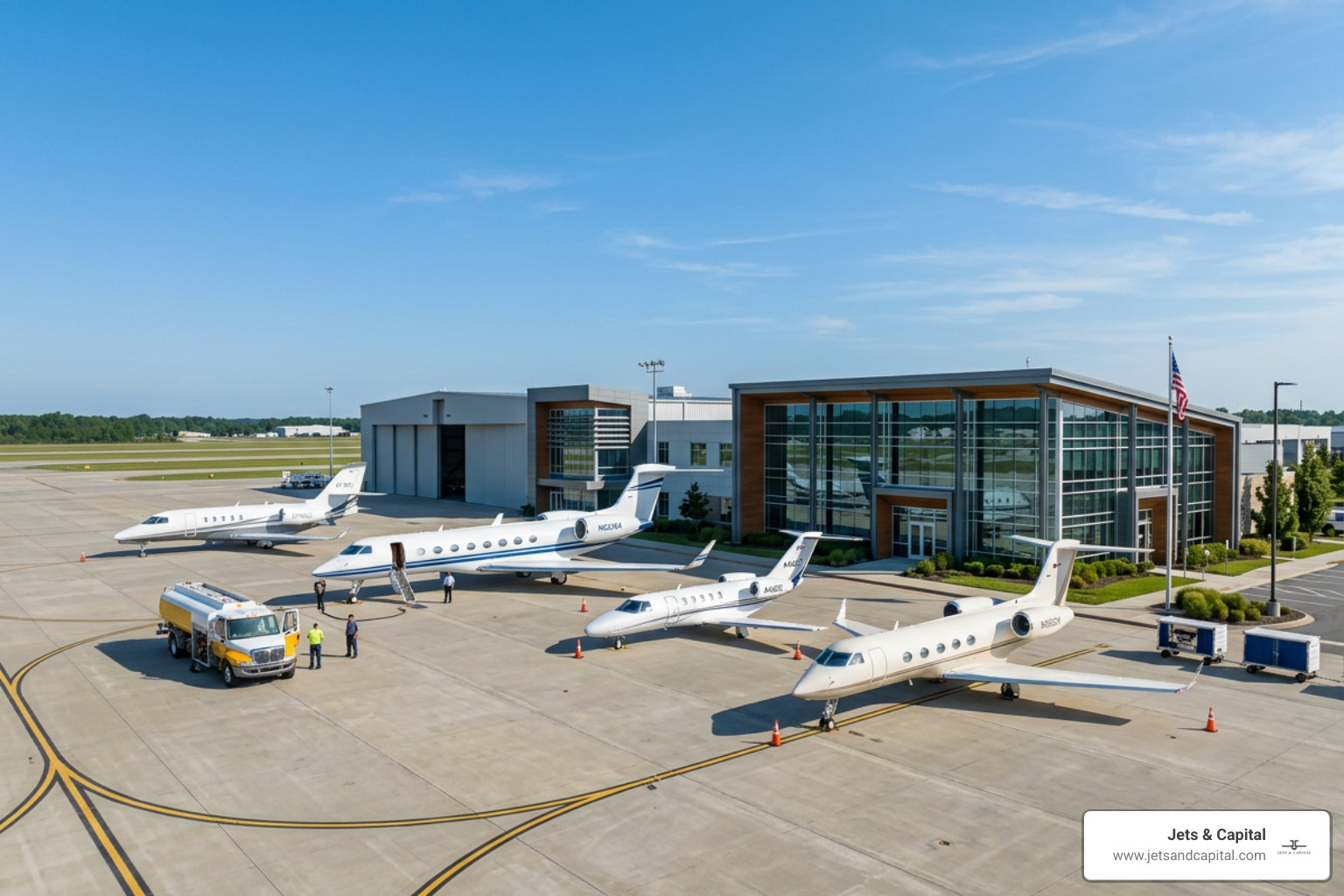 executive FBO terminal and private hangar facility