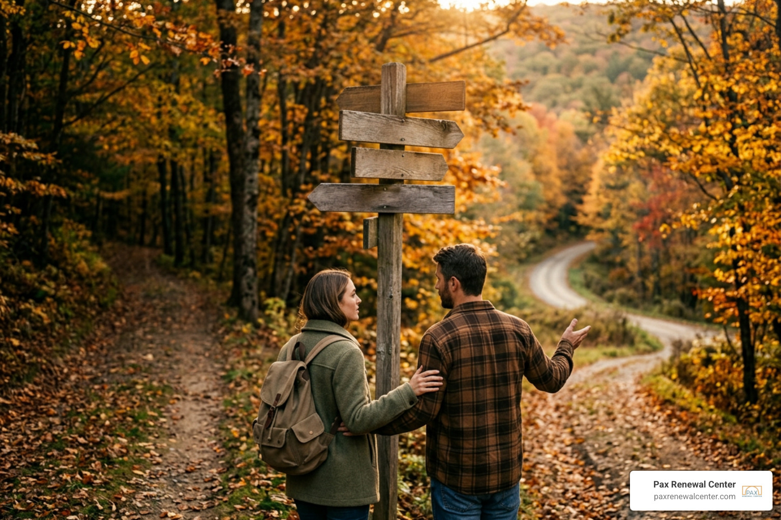 crossroads concept for couple decision making crossroads concept for couple decision making