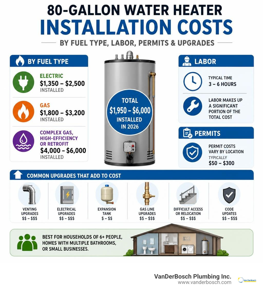 80 gallon water heater installation costs by fuel type labor permits and upgrades infographic 80 gallon water heater installation costs by fuel type labor permits and upgrades infographic
