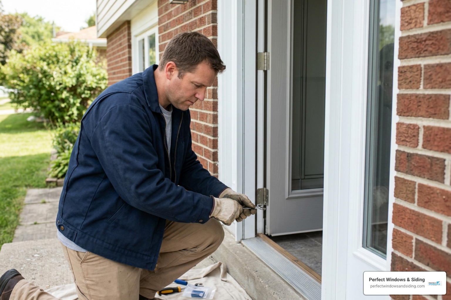 Toe and heeling a double glazed uPVC door Toe and heeling a double glazed uPVC door