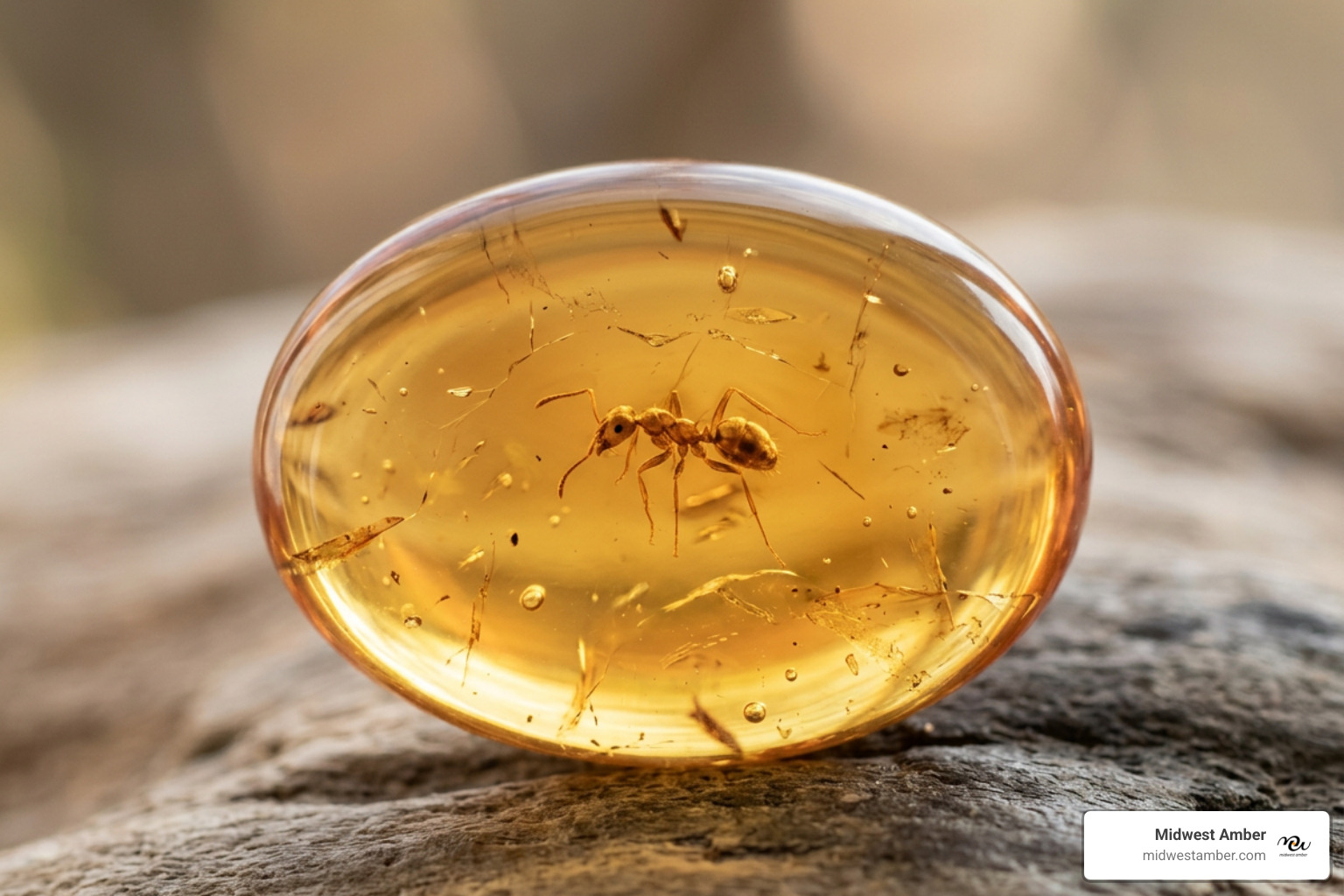 Baltic amber with visible prehistoric insect inclusion