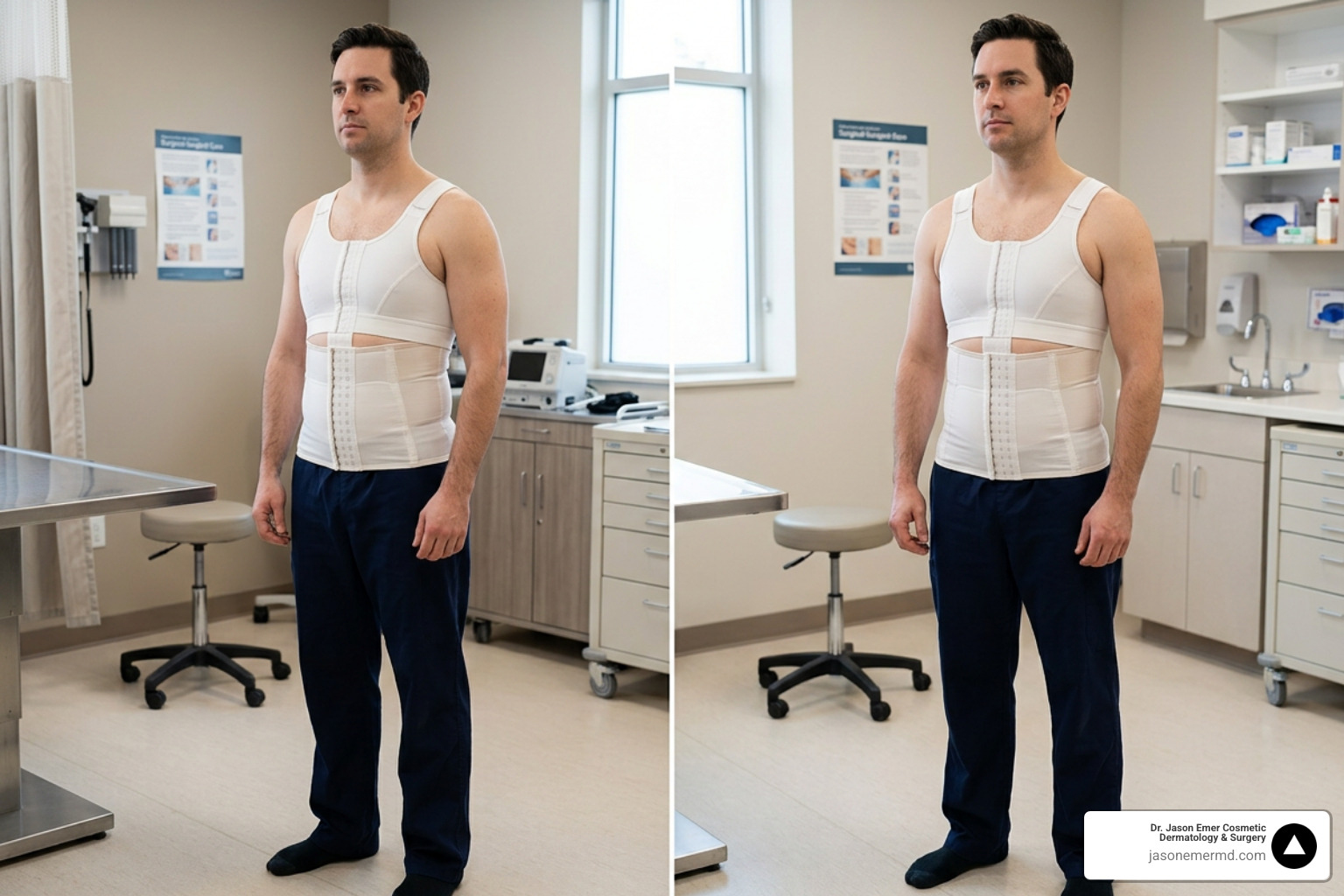 Specialized post-operative compression garments