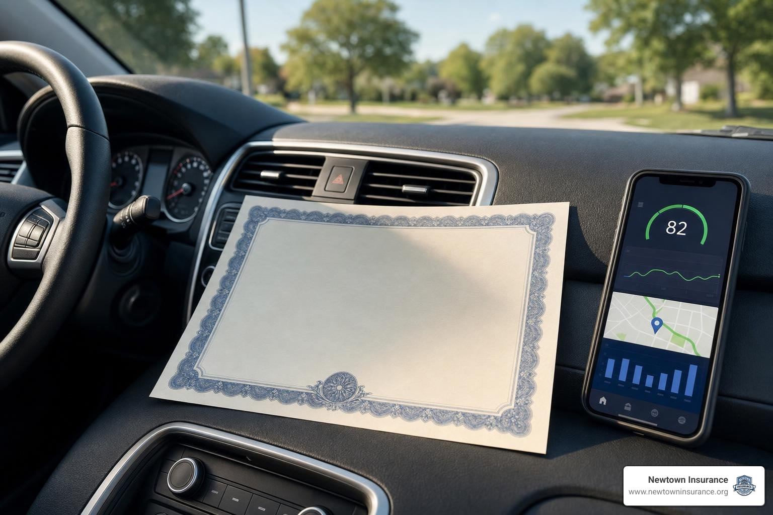 defensive driving certificate and vehicle telematics app
