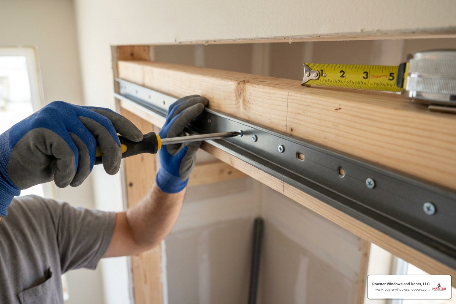 top track screw alignment on closet header top track screw alignment on closet header