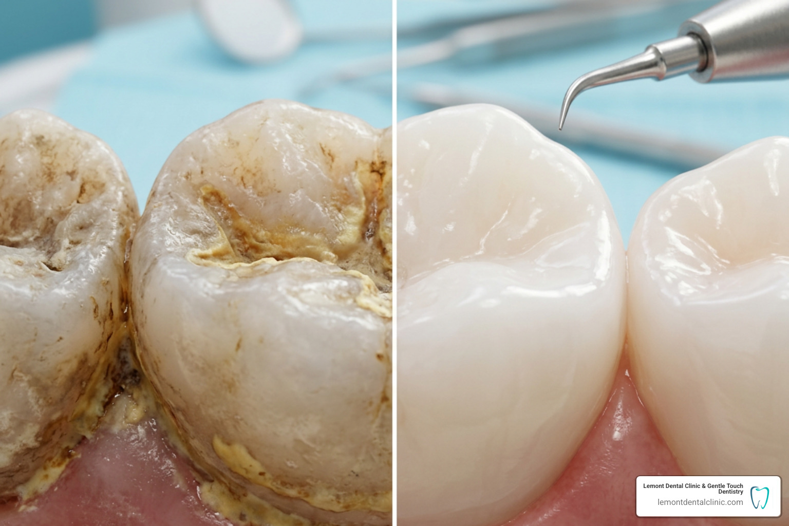 Enamel surface before and after ultrasonic scaling Enamel surface before and after ultrasonic scaling
