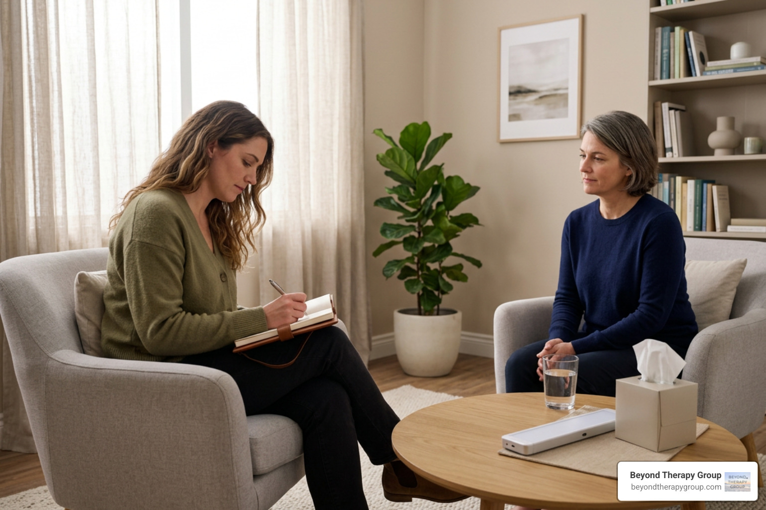 person journaling during an EMDR therapy session person journaling during an EMDR therapy session