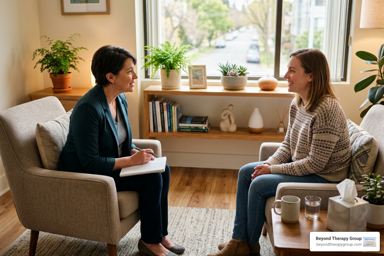 therapist guiding a client through stress recovery therapist guiding a client through stress recovery